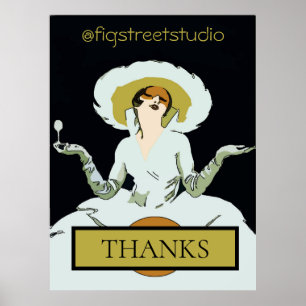 Poster Ajouter un texte Vintage Dame, Signer