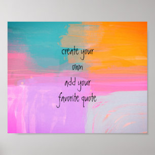 Poster ajouter un trait de peinture abstrait coloré perso