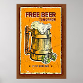 Poster Ajouter une barre de nom - Bière gratuite demain (Devant)