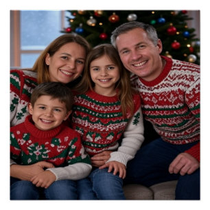 Poster Ajouter une photo de famille de Noël Personnaliser