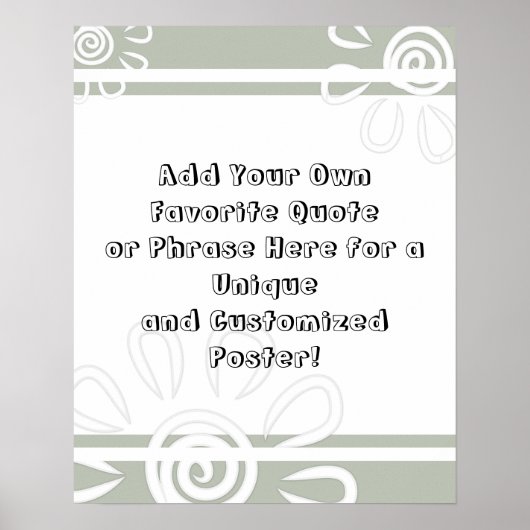 Poster Ajouter Vos Bandes De Devis Personnalisées Fleurs  (Devant)