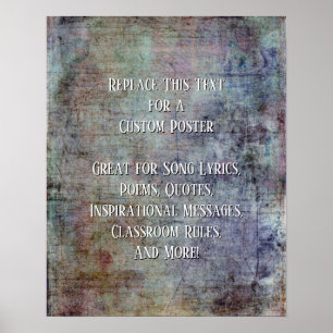 Poster Ajouter Votre Citation De Texte Grunge Couleurs Té