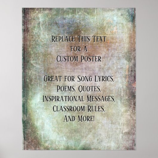 Poster Ajouter votre devis ou copier Grunge Textured Brow (Devant)