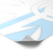 Poster Ajouter Votre Devis Personnalisé Fleurs Bébé Bleu (Coin)