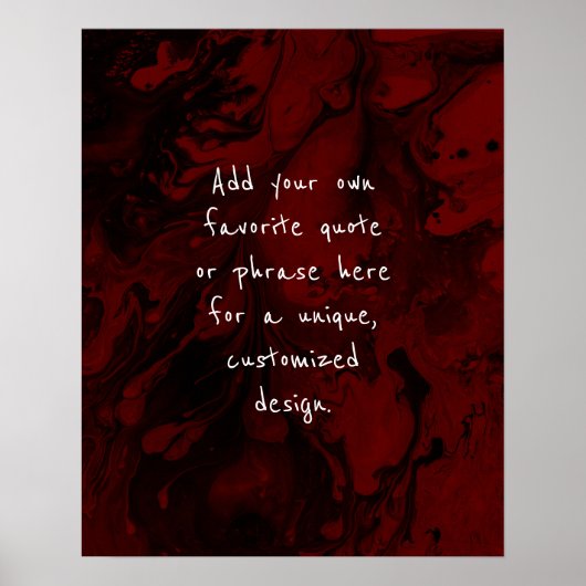 Poster Ajouter Votre Devis Personnalisé Marbre Noir, Roug (Devant)