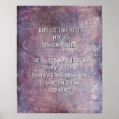 Poster Ajouter Votre Devis Texte Grunge Texté Violet Bleu (Devant)
