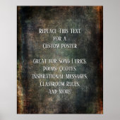 Poster Ajouter Votre Devis Texte Textures De Grunge Foncé (Devant)