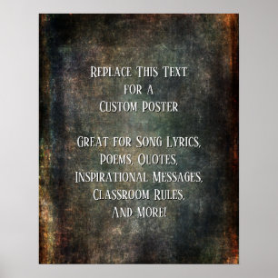 Poster Ajouter Votre Devis Texte Textures De Grunge Foncé