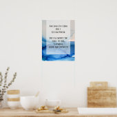 Poster Ajouter Votre Encre D'Alcool Abstrait Bleu Texte P (Cuisine)