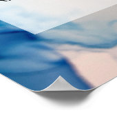 Poster Ajouter Votre Encre D'Alcool Abstrait Bleu Texte P (Coin)