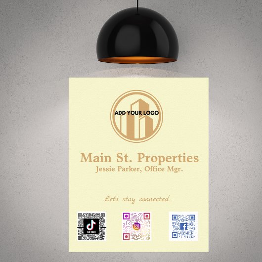 Poster Ajouter votre logo Social Media Scan Codes