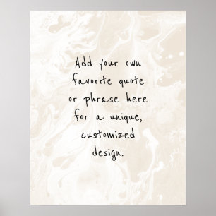 Poster Ajouter Votre Marbre blanc De Devis Personnalisé, 