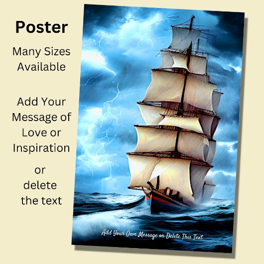 Poster Ajouter votre message, voilier en Blue Lightning