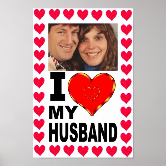 Poster Ajouter Votre Photo J'Aime Mon Mari (Devant)