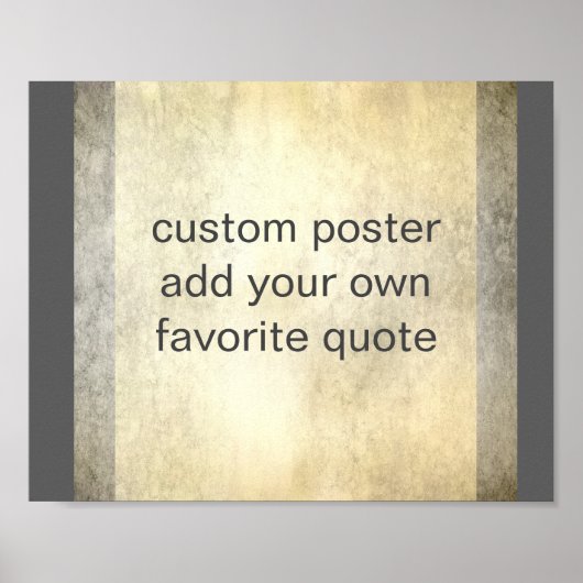 Poster ajouter votre propre devis gras rayures gris et br (Devant)