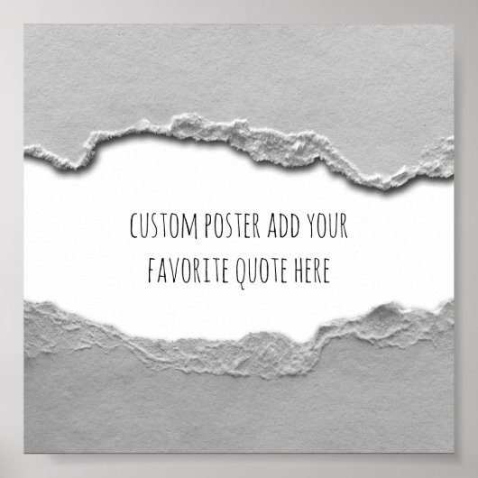 Poster ajouter votre propre devis papier déchiré moderne (Devant)