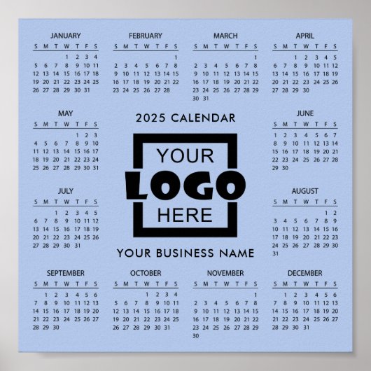 Poster Ajouter votre propre logo d'entreprise 2025 Calend (Devant)