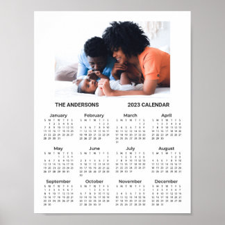 Poster Ajouter votre propre photo de famille 2024 Calendr