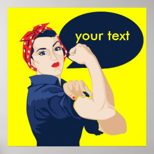 Poster Ajouter votre propre texte à rosie riveter