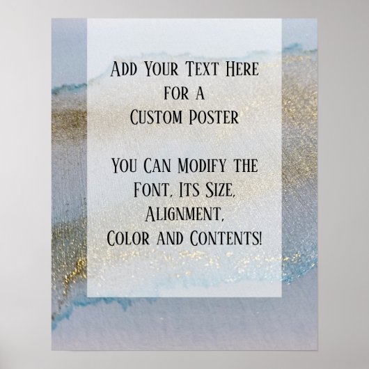 Poster Ajouter Votre Propre Texte Glitterie Or Subtile En (Devant)