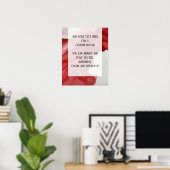 Poster Ajouter votre propre texte rouge vif encre Abstrai (Bureau à domicile)