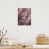 Poster Ajouter votre Rose de texte personnalisé Gold & Bl (Cuisine)