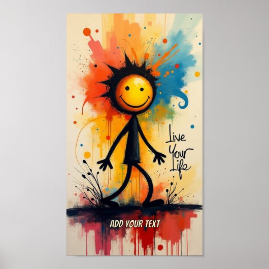 Poster Ajouter votre texte (Devant)