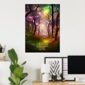 Poster Ajouter Votre Texte, Chemin À Travers La Forêt Enc (Bureau à domicile)
