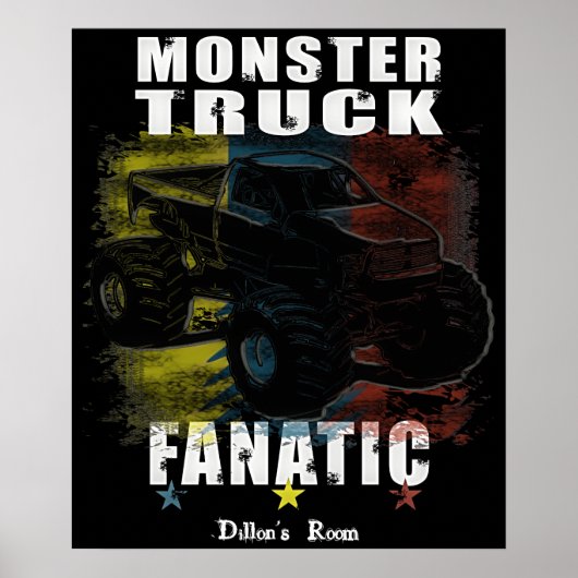 POSTER AJOUTER VOTRE TEXTE GARÇONS ROOM MONSTER TRUCK (Devant)
