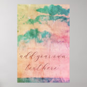 Poster Ajouter Votre Texte Grunge Aquarelle Paysage (Devant)