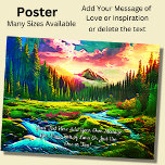 Poster Ajouter votre texte, Imaginaire Mountain Stream at<br><div class="desc">Ajoutez votre propre message sur ce magnifique Imaginaire Mountain Stream at Sunset - - et beaucoup plus de grands designs en magasin!</div>