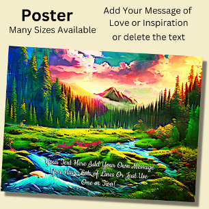 Poster Ajouter votre texte, Imaginaire Mountain Stream at