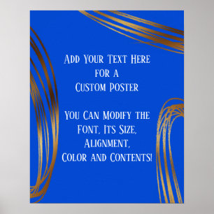 Poster Ajouter Votre Texte Orthographe Or Ovales Royal Bl
