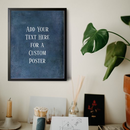 Poster Ajouter Votre Texte Personnalisé Dark Navy Blue Gr