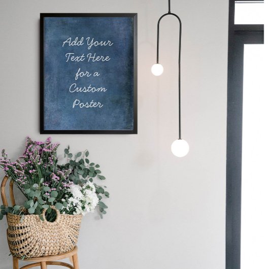 Poster Ajouter Votre Texte Personnalisé Dark Navy Blue Gr