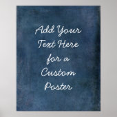 Poster Ajouter Votre Texte Personnalisé Dark Navy Blue Gr (Devant)