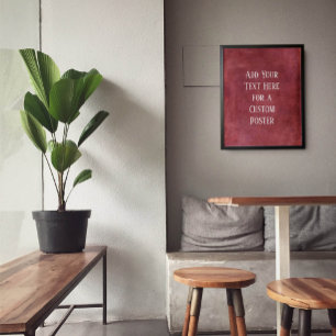 Poster Ajouter Votre Texte Personnalisé Deep Burgundy Red