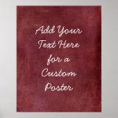Poster Ajouter Votre Texte Personnalisé Deep Burgundy Red (Devant)