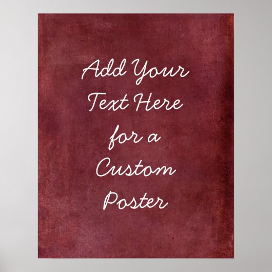 Poster Ajouter Votre Texte Personnalisé Deep Burgundy Red (Devant)