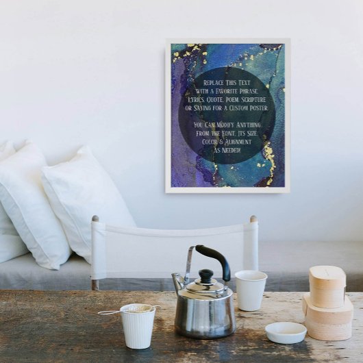 Poster Ajouter Votre Texte Personnalisé Encre D'Alcool Ab