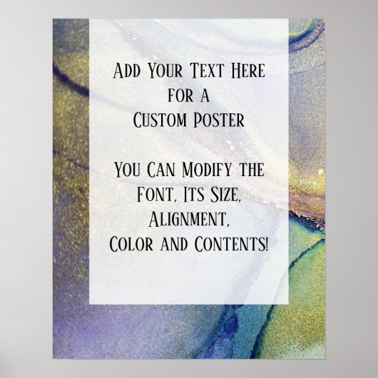 Poster Ajouter Votre Texte Personnalisé Encre D'Alcool Ab (Devant)