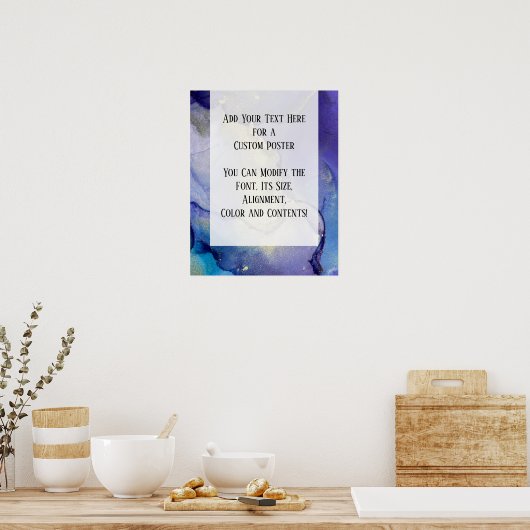 Poster Ajouter Votre Texte Personnalisé Encre D'Alcool Ab (Cuisine)