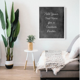 Poster Ajouter Votre Texte Personnalisé Gris foncé Grâce