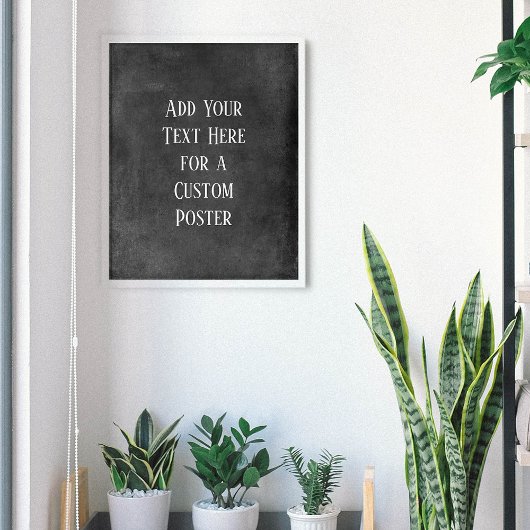 Poster Ajouter Votre Texte Personnalisé Gris foncé Grâce