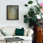 Poster Ajouter votre texte personnalisé Grunge Brown et v<br><div class="desc">L'arrière - plan est recouvert d'un graphique grunge rayé, affligé, vintage dans les tons vert et marron avec des touches de bleu et de crème. Un champ modèle a été ajouté pour votre texte. Utilisez cet espace pour ajouter votre citation préférée ou votre sentiment. Peut-être que c'est drôle. Peut-être avez-vous...</div>
