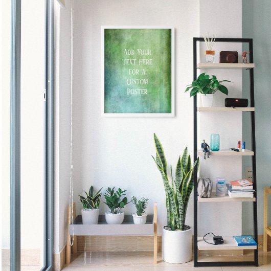 Poster Ajouter votre texte personnalisé Grunge Turquoise 