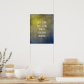 Poster Ajouter Votre Texte Personnalisé Jaune & Bleu Grun (Cuisine)