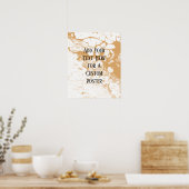 Poster Ajouter Votre Texte Personnalisé Marbre Blanc & Cr (Cuisine)