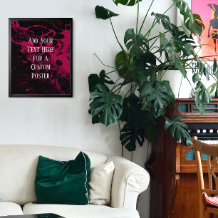 Poster Ajouter votre texte personnalisé Marbre noir et fr