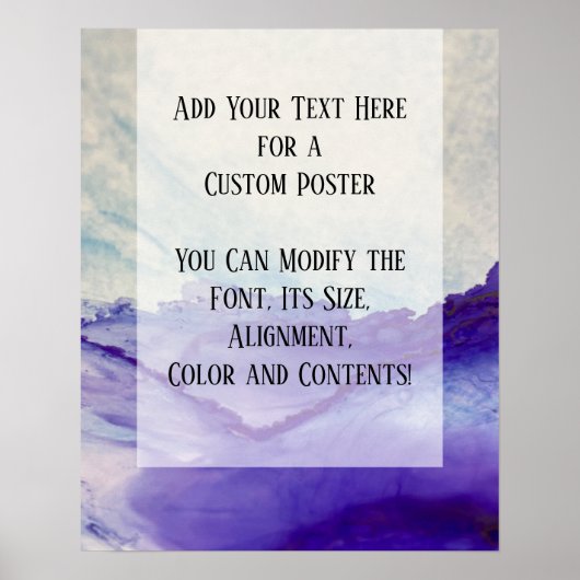 Poster Ajouter Votre Texte Personnalisé Purple Abstrait E (Devant)